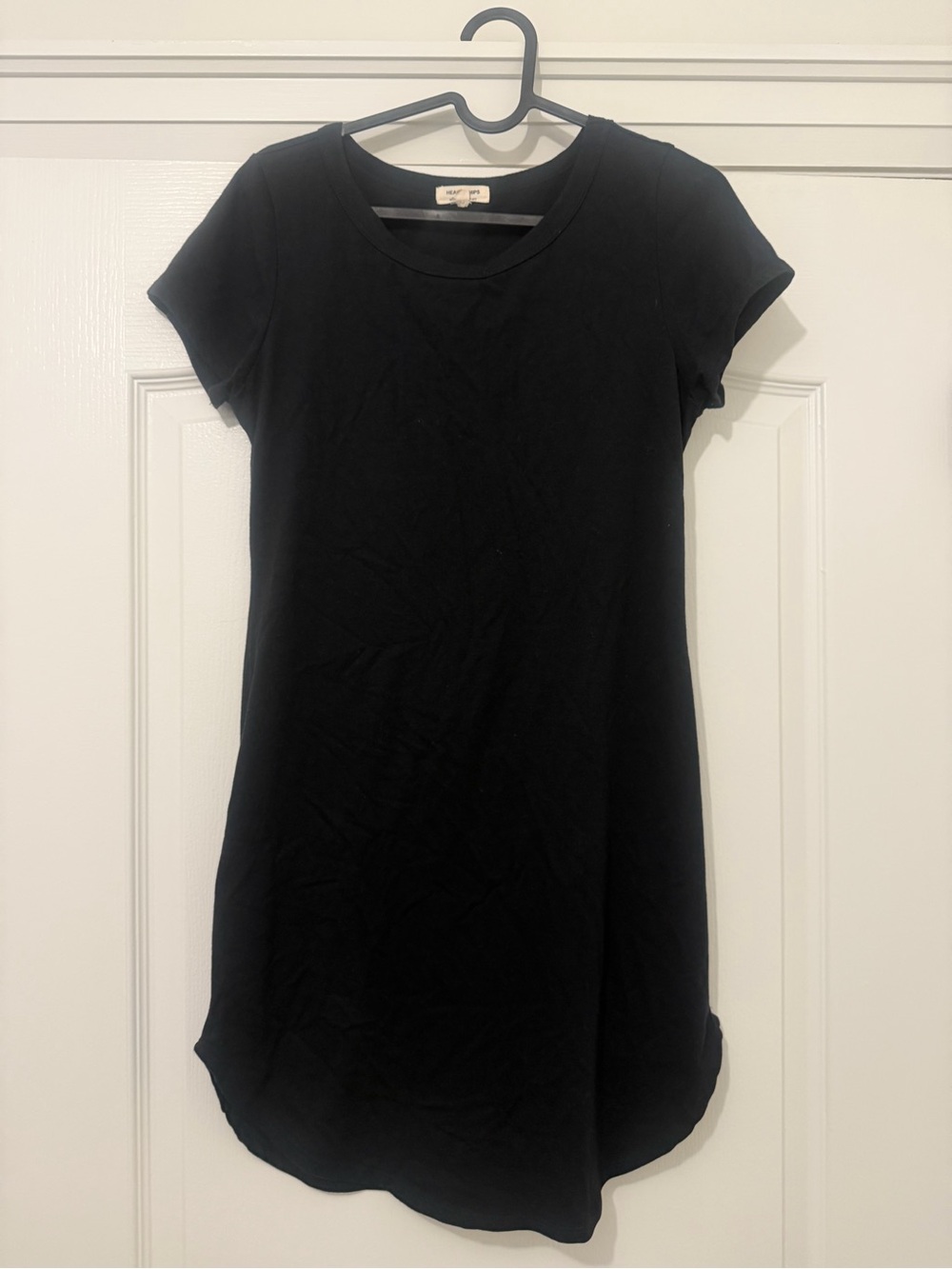 Black Tee Dress with Crew Neck